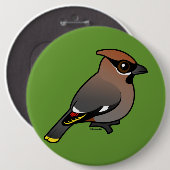 Bohemian Waxwing Ronde Button 6,0 Cm (Voorkant /achterkant)