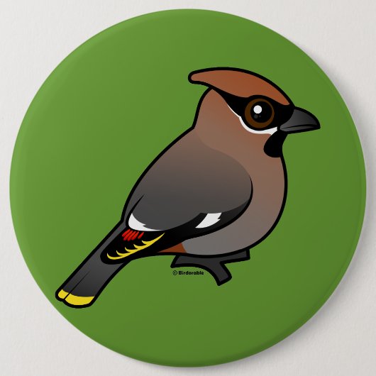 Bohemian Waxwing Ronde Button 6,0 Cm (Voorkant)