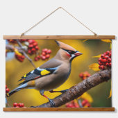 Bohemian Waxwing Wall Tapestry Hangend Wandkleed (Voorkant)