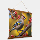 Bohemian Waxwing Wall Tapestry Hangend Wandkleed (Gebogen)