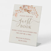 Bohemian Wedding Guest Book Reclamebord Met Voetstuk (Voorkant)