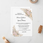 Bohemian Wedding Invitation Notitiekaartje (Voorkant / Achterkant in situ)