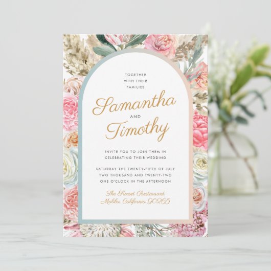 Bohemian Wedding Invitation Save The Date (Staand voorkant)