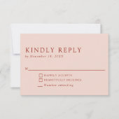 Bohemian Wedding Kindly Reply Elegant Burnt Oranje RSVP Kaartje (Voorkant)