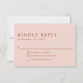 Bohemian Wedding Kindly Reply Elegant Burnt Oranje RSVP Kaartje
