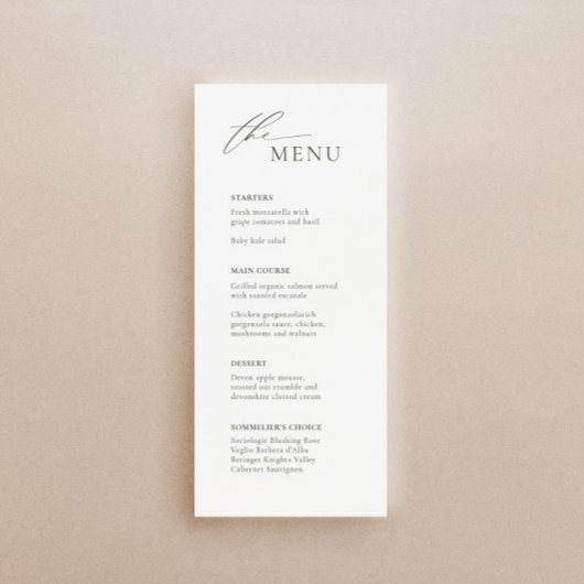 Bohemian Wedding Menu met gastnaam en script