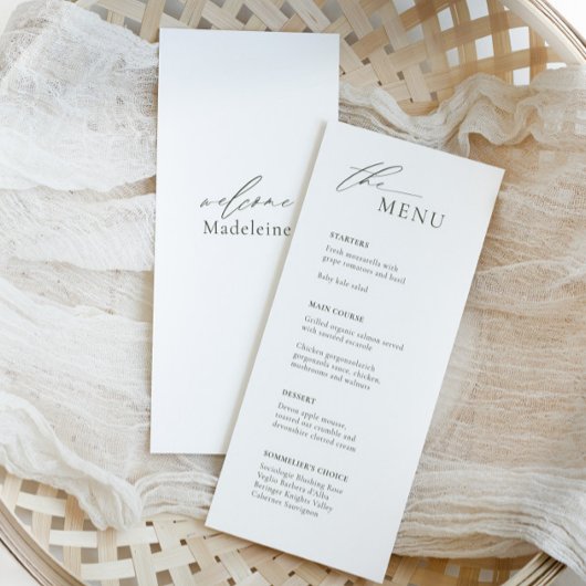 Bohemian Wedding Menu met gastnaam en script