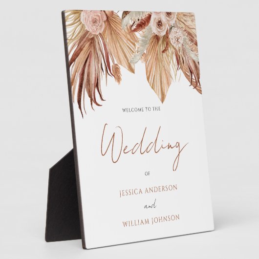 Bohemian Wedding Welcome Entrance Sign Plaque Fotoplaat (Zijkant)