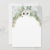 Bohemian weelderige groen boog zomer tuin goud save the date (Achterkant)