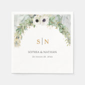 Bohemian weelderige groen boog zomer tuin goud servet (Voorkant)