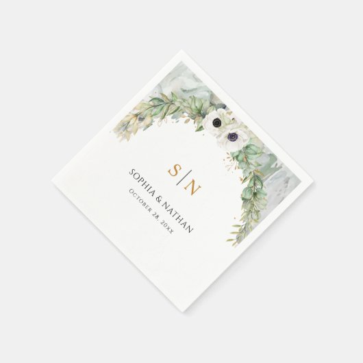 Bohemian weelderige groen boog zomer tuin goud servet (Hoek)