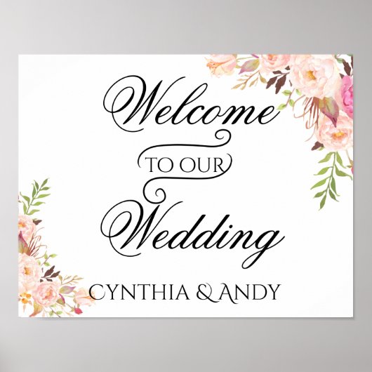 Bohemian Welcome to Our Wedding Poster Sign (Voorkant)
