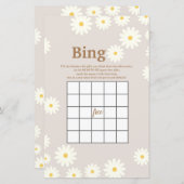 Bohemian White Daisy Waterverf Bingo Game (Voorkant / Achterkant)