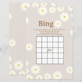 Bohemian White Daisy Waterverf Bingo Game