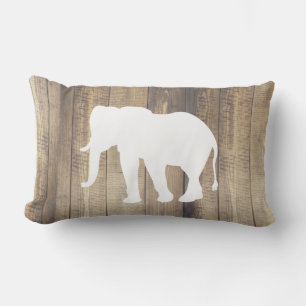 Bohemian White Elephant & Wood Plants Print Kussen