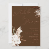 Bohemian White Floral Modern Spring/Fall Wedding Kaart (Voorkant)