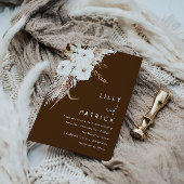 Bohemian White Floral Modern Wedding Kaart