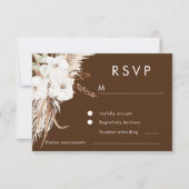 Bohemian White Floral Modern Wedding RSVP Kaartje (Voorkant)