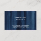 Bohemian White Hand Drawn Doodle Navy Blue Visitekaartje (Achterkant)