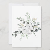 Bohemian White Rose Bridal Shower Invitation Kaart (Achterkant)