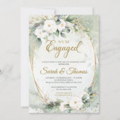 Bohemian White roses eucalyptus gouden ovaal lijst Kaart (Voorkant)