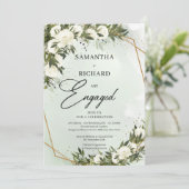 Bohemian White roses olijfgroen lijst Kaart (Staand voorkant)