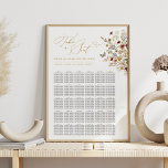 Bohemian Wildflower Achtertuin Bruiloft Zitkaarten Poster<br><div class="desc">Elegant Wedding Seat Chart Met Prachtige Boho Wildbloemen Perfect voor bruiloft,  vrijgezellenfeest,  baby shower,  kippen nacht,  doop etc</div>