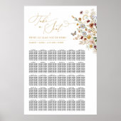 Bohemian Wildflower Achtertuin Bruiloft Zitkaarten Poster (Voorkant)