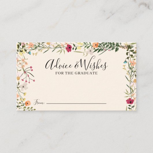 Bohemian wildflower advies wenst afstuderen informatiekaartje (Voorkant)