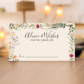 Bohemian wildflower advies wenst afstuderen informatiekaartje