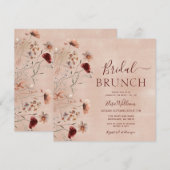 Bohemian Wildflower Bridal Brunch Uitnodiging (Voorkant / Achterkant)