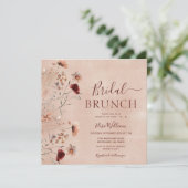 Bohemian Wildflower Bridal Brunch Uitnodiging (Staand voorkant)