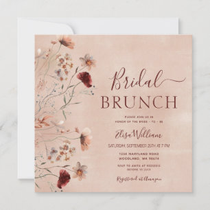 Bohemian Wildflower Bridal Brunch Uitnodiging