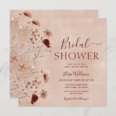 Bohemian Wildflower Bridal Shower Invitation Kaart (Voorkant / Achterkant)