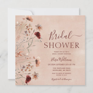 Bohemian Wildflower Bridal Shower Invitation Kaart