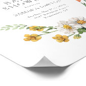 Bohemian Wildflower Butterfly Baby shower Welkom Poster (Hoek)