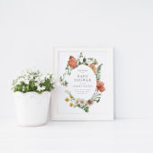 Bohemian Wildflower Butterfly Baby shower Welkom Poster