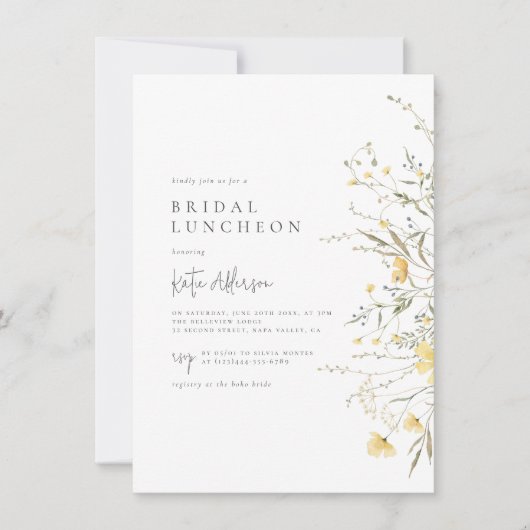 Bohemian Wildflower Elegant Vrijgezellenfeest Foto Kaart (Voorkant)