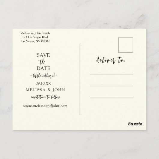 Bohemian Wildflower Floral Bewaar de datum Briefkaart (Achterkant)