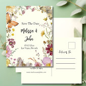 Bohemian Wildflower Floral Bewaar de datum Briefkaart