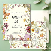 Bohemian Wildflower Floral Bewaar de datum Briefkaart