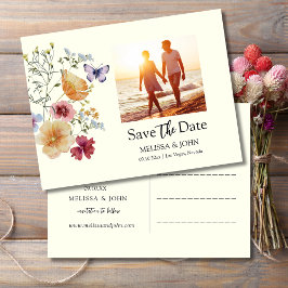 Bohemian Wildflower Floral Bewaar de datum Briefkaart