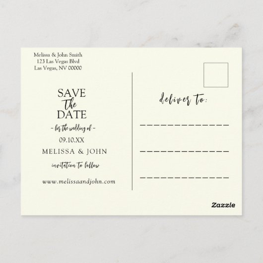 Bohemian Wildflower Floral Bewaar de datum Briefkaart (Achterkant)