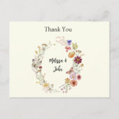 Bohemian Wildflower Floral Wedding Bedankt Briefkaart (Voorkant)