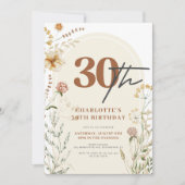 Bohemian Wildflower Foto Arch 30th Birthday Kaart (Voorkant)