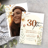 Bohemian Wildflower Foto Arch 30th Birthday Kaart