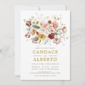 Bohemian Wildflower Garden Achtertuin Bruiloft Kaart (Voorkant)