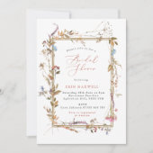 Bohemian Wildflower Gold Lijst Vrijgezellenfeest Kaart (Voorkant)