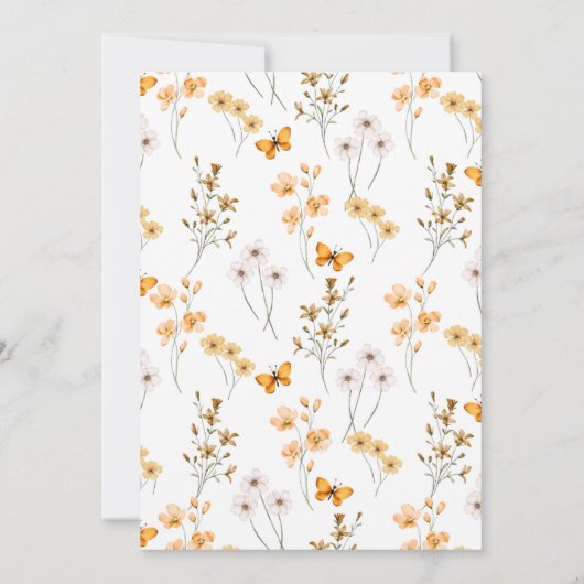 Bohemian Wildflower Herfst in liefde Baby shower Kaart (Achterkant)