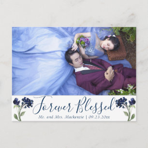 Bohemian Wildflower Klassiek blauw forever geble Briefkaart